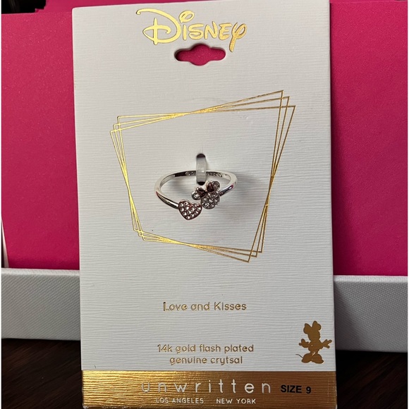 Disney Minnie Mouse Pave Crystals Heart Bypass Ring Jewelry Accessories - Picture 5 of 5